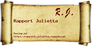 Rapport Julietta névjegykártya